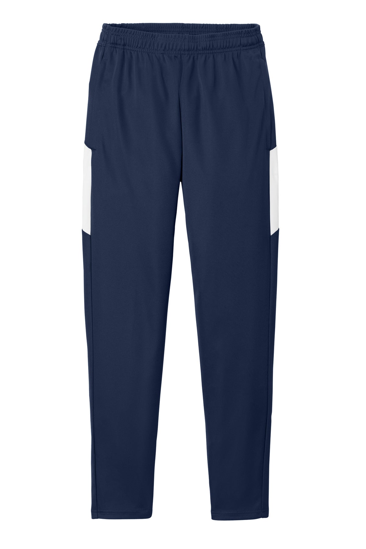 Front View of TrNv/White Sport-Tek Travel Pant PST800