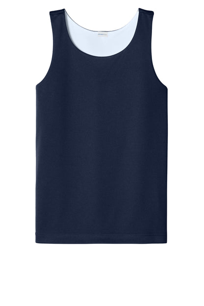 Front View of TrNv/White Sport-Tek Youth PosiCharge Competitor Rev Tank YST551