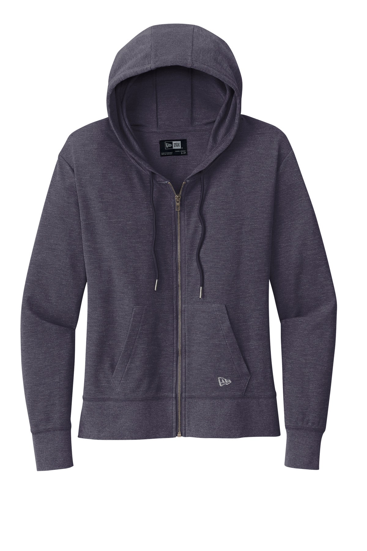Front View of TrNvyHthr New Era Women's Thermal Full-Zip Hoodie LNEA141
