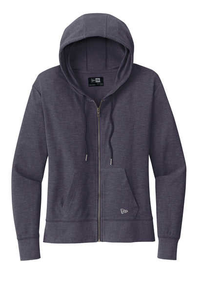 Front View of TrNvyHthr New Era Women's Thermal Full-Zip Hoodie LNEA141