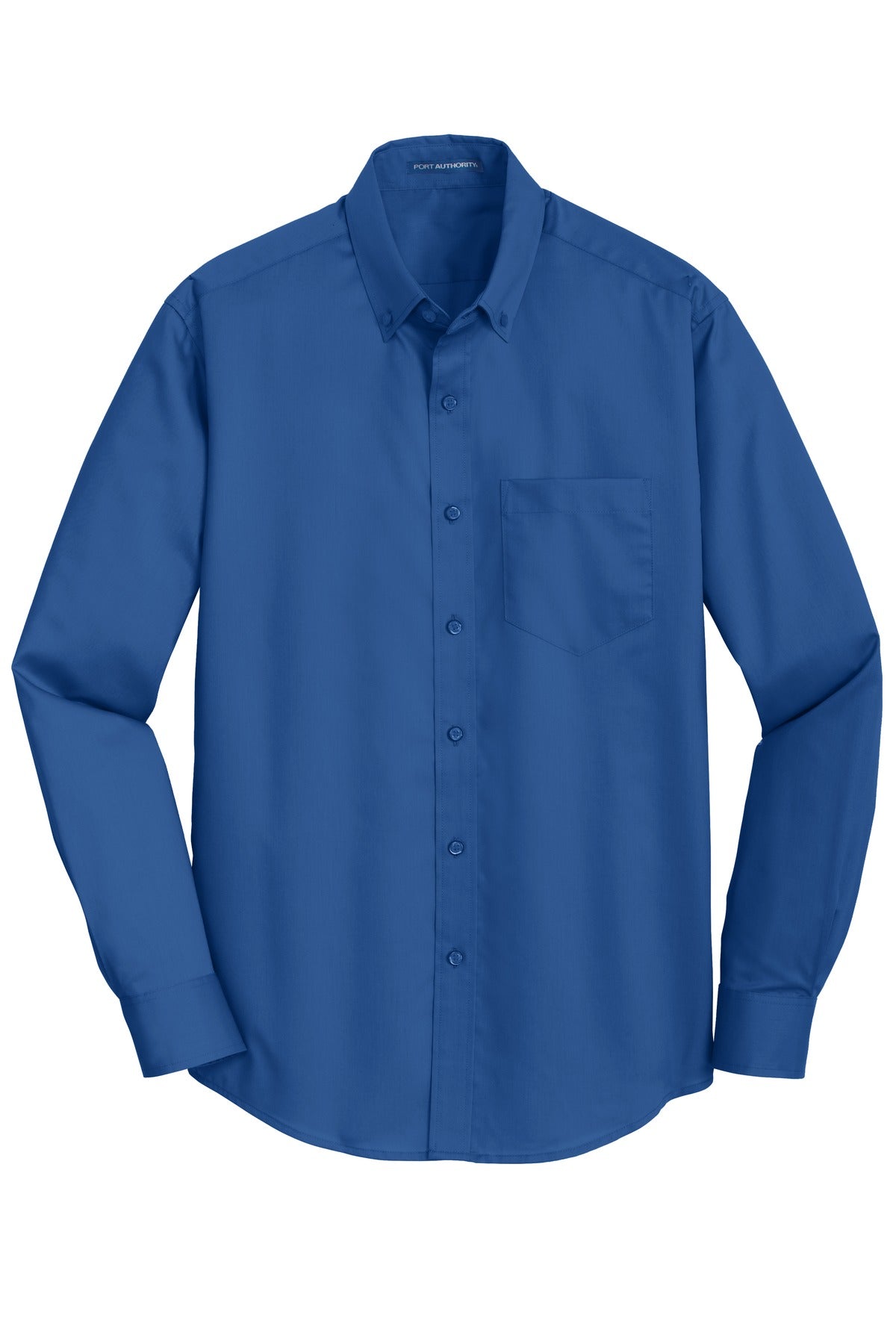 Front View of True Blue Port Authority Tall SuperPro Twill Shirt. TS663