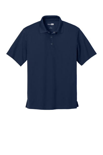 Front View of True Navy CornerStone Micropique Gripper Polo. CS421