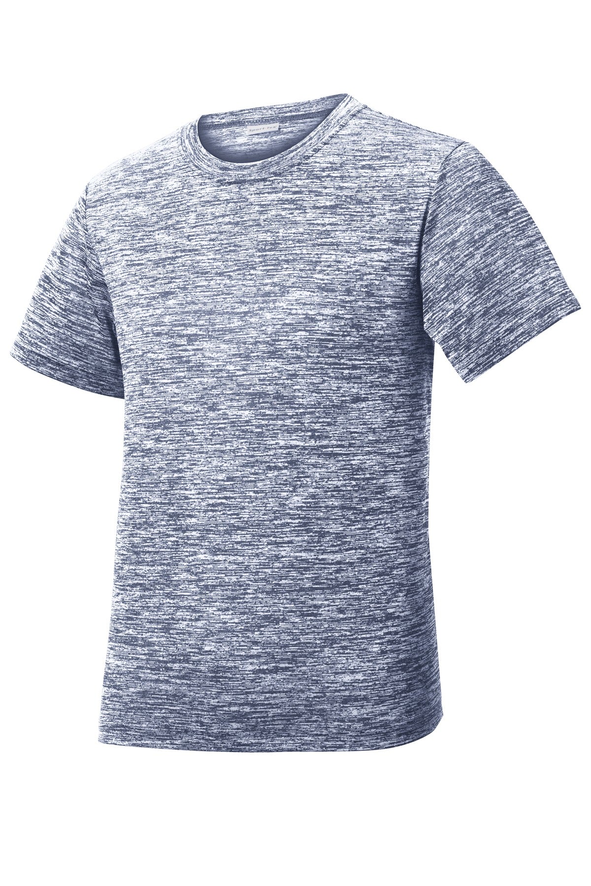 Front View of True Navy Elec Sport-Tek Youth PosiCharge Electric Heather Tee. YST390