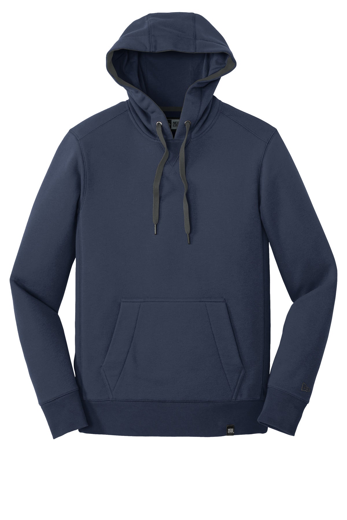 Front View of True Navy New Era French Terry Pullover Hoodie. NEA500
