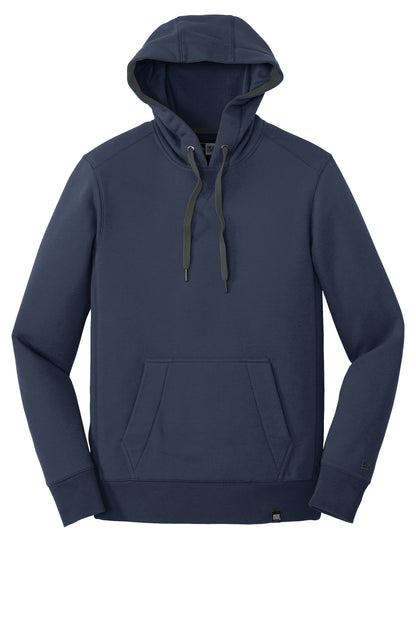 Front View of True Navy New Era French Terry Pullover Hoodie. NEA500