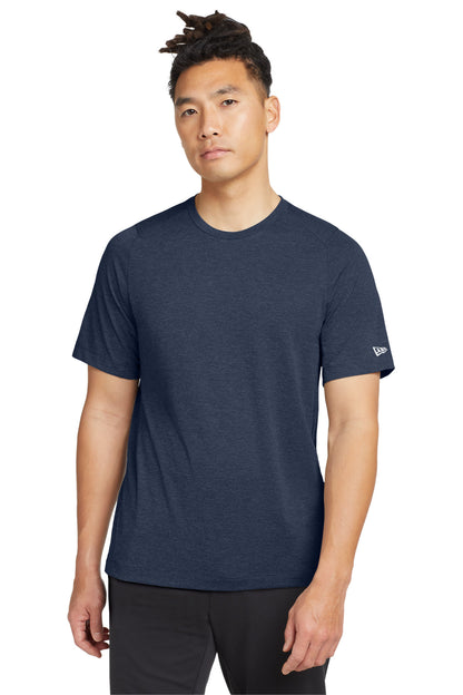 Front View of True Navy New Era Series Performance Crew Tee. NEA200