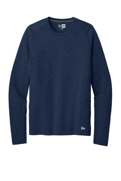 Front View of True Navy New Era Series Performance Long Sleeve Crew Tee. NEA201