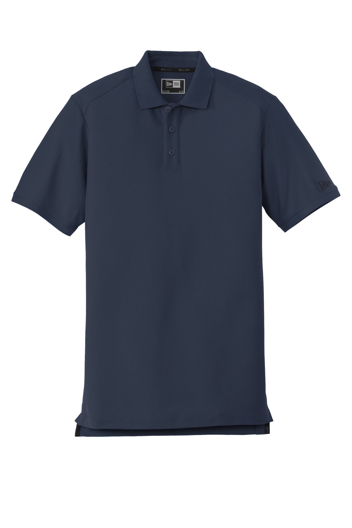 Front View of True Navy New Era Venue Home Plate Polo. NEA300