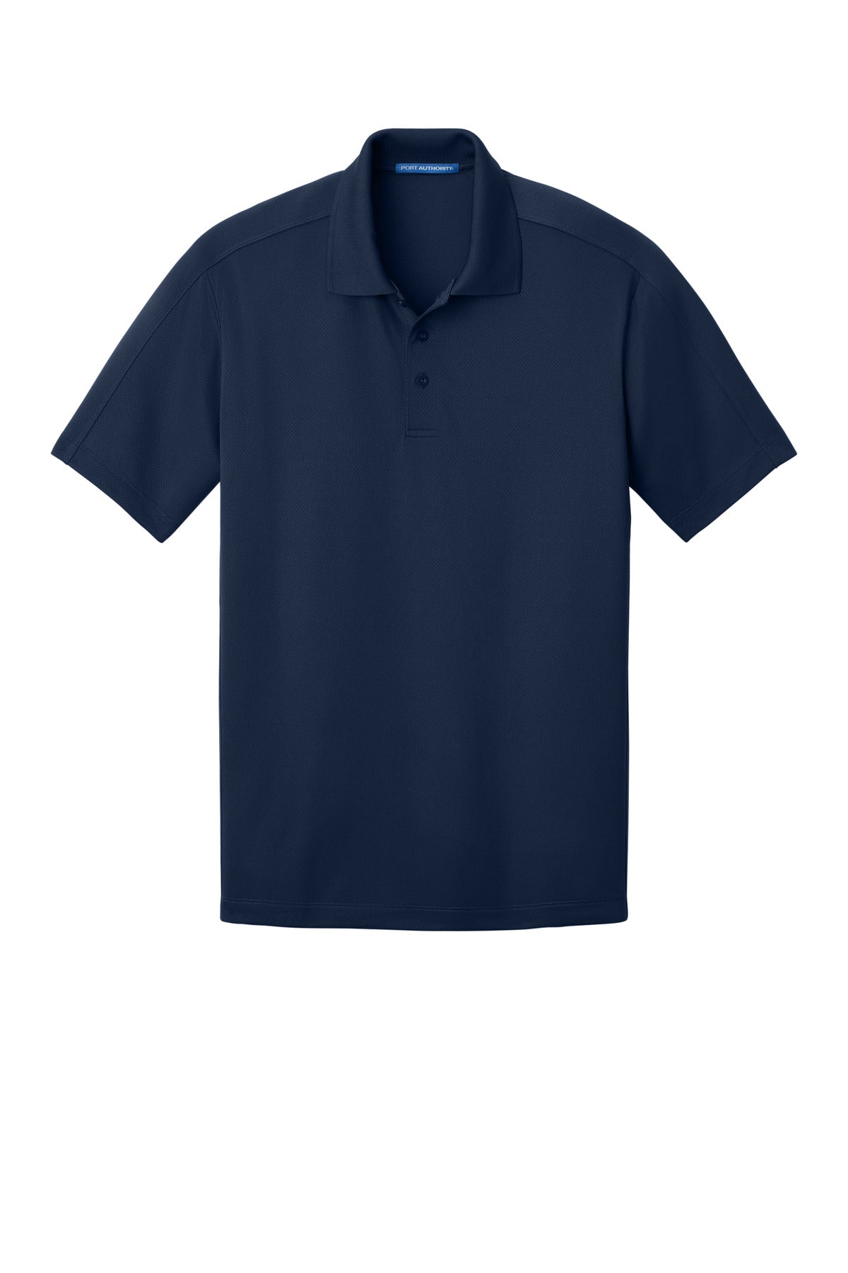 Front View of True Navy Port Authority Diamond Jacquard Polo. K569