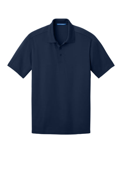 Front View of True Navy Port Authority Diamond Jacquard Polo. K569