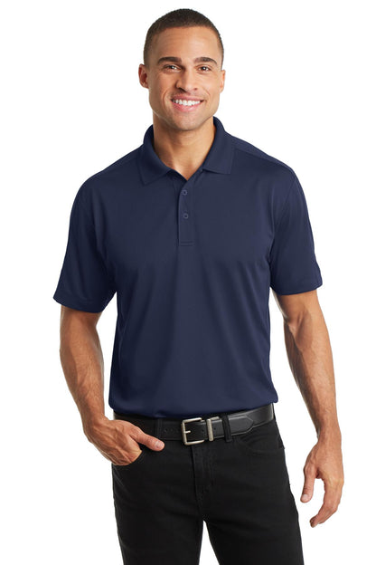 Front View of True Navy Port Authority Diamond Jacquard Polo. K569