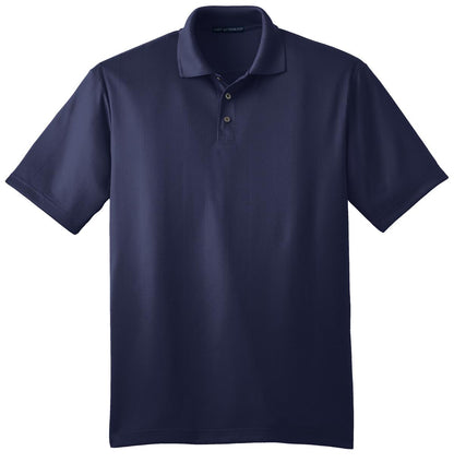 Front View of True Navy Port Authority Performance Fine Jacquard Polo. K528