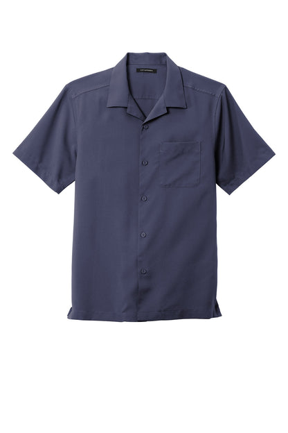 Front View of True Navy Port Authority Short Sleeve Performance Staff Shirt W400