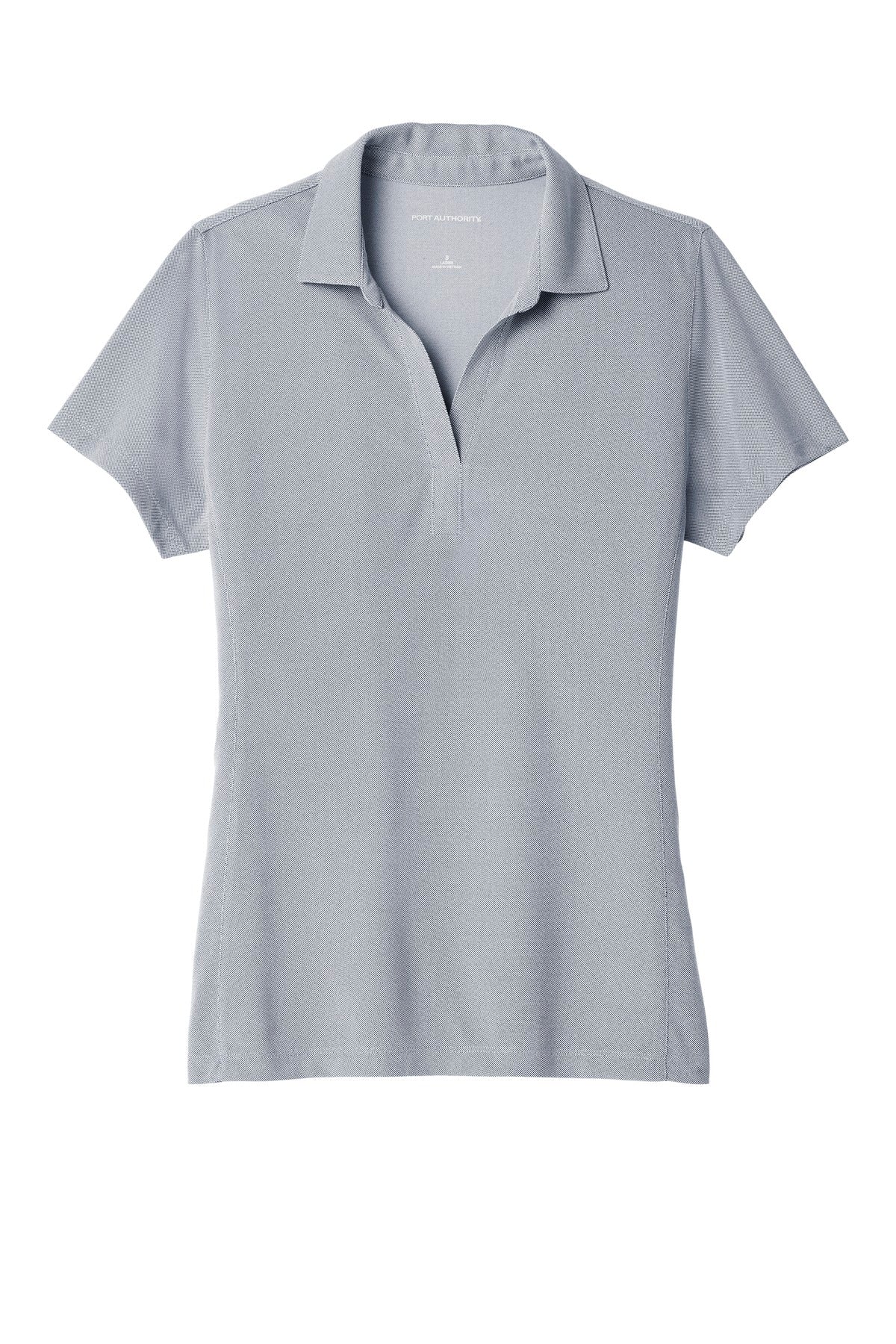 Front View of True Navy Port Authority Women's Poly Oxford Pique Polo. LK582