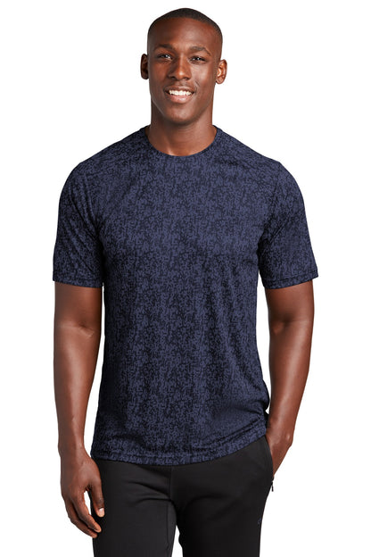 Front View of True Navy Sport-Tek Digi Camo Tee. ST460