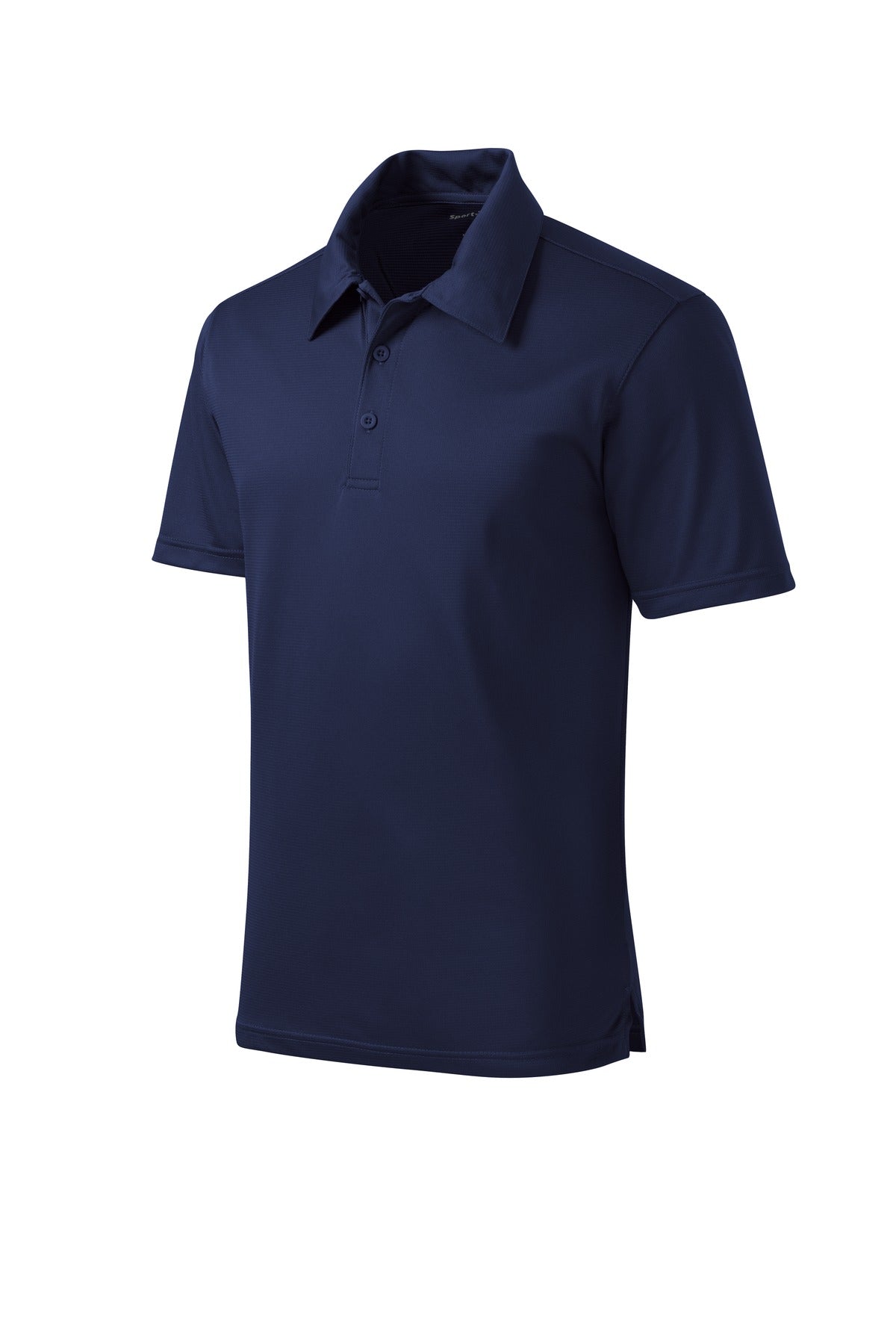 Front View of True Navy Sport-Tek PosiCharge Active Textured Polo. ST690