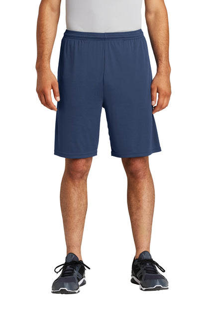 Front View of True Navy Sport-Tek PosiCharge Competitor Pocketed Short. ST355P