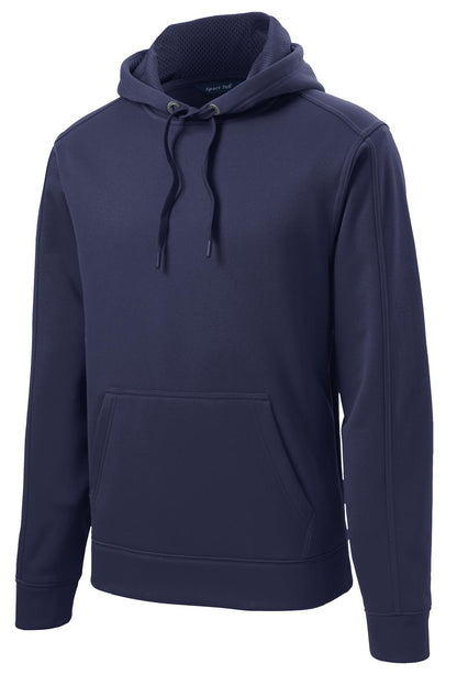 Front View of True Navy Sport-Tek Repel Fleece Hooded Pullover. ST290
