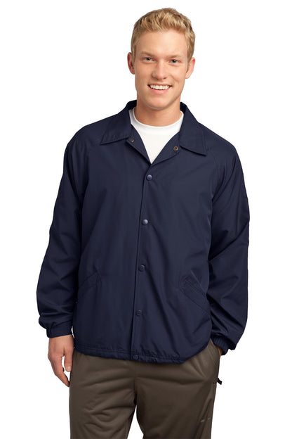 Front View of True Navy Sport-Tek Sideline Jacket. JST71