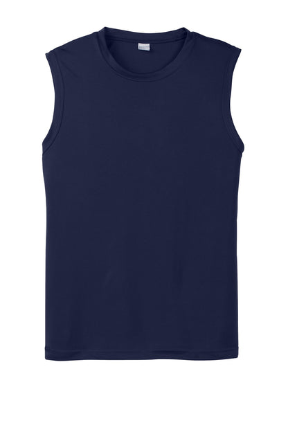 Front View of True Navy Sport-Tek Sleeveless PosiCharge Competitor Tee. ST352