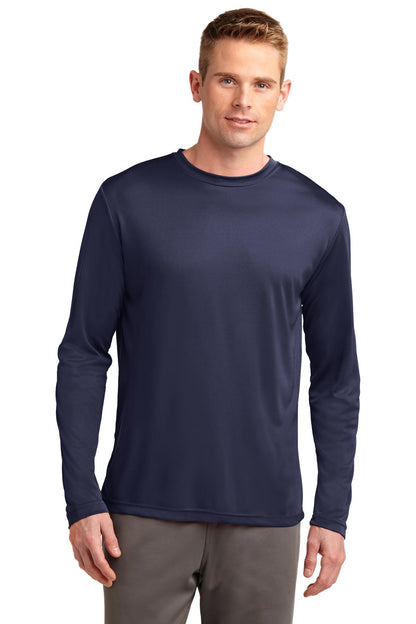 Front View of True Navy Sport-Tek Tall Long Sleeve PosiCharge Competitor Tee. TST350LS