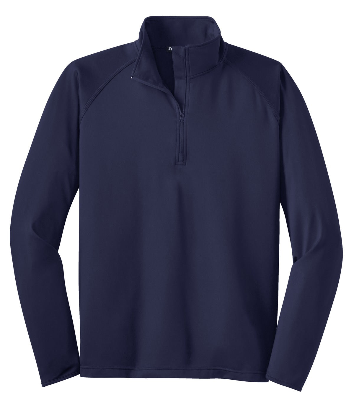 Front View of True Navy Sport-Tek Tall Sport-Wick Stretch 1/4-Zip Pullover. TST850