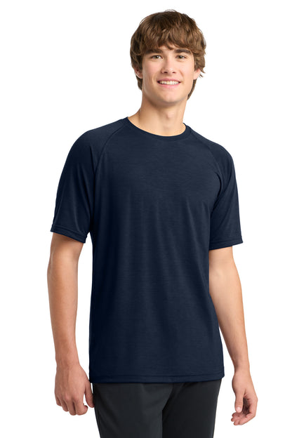 Front View of True Navy Sport-Tek Ultimate Performance Crew. ST700