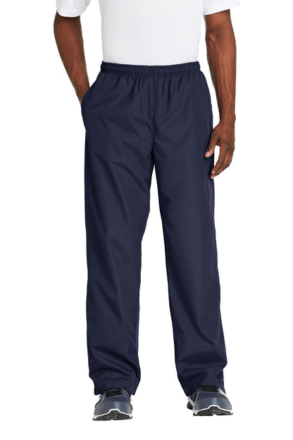 Front View of True Navy Sport-Tek Wind Pant. PST74
