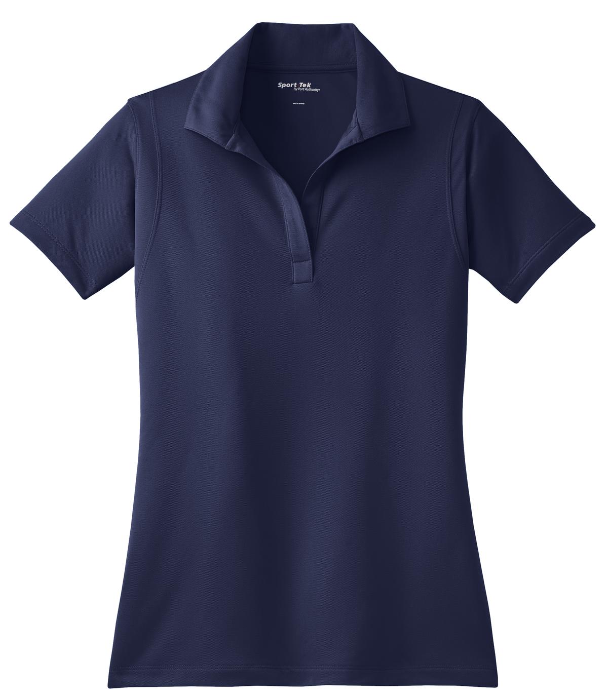 Front View of True Navy Sport-Tek Women's Micropique Sport-Wick Polo. LST650