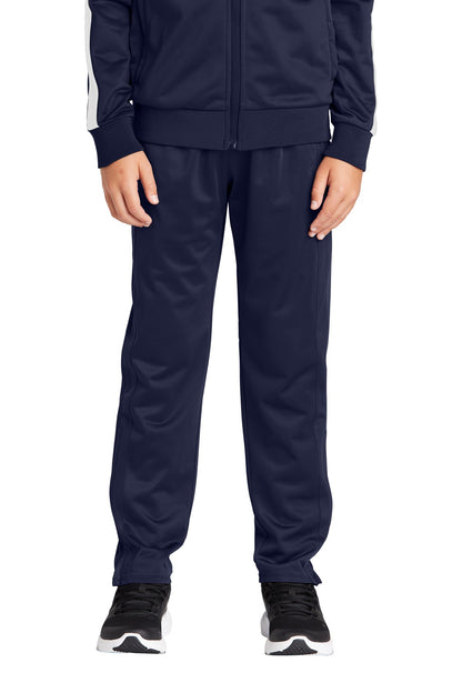 Front View of True Navy Sport-Tek Youth Tricot Track Jogger. YPST95