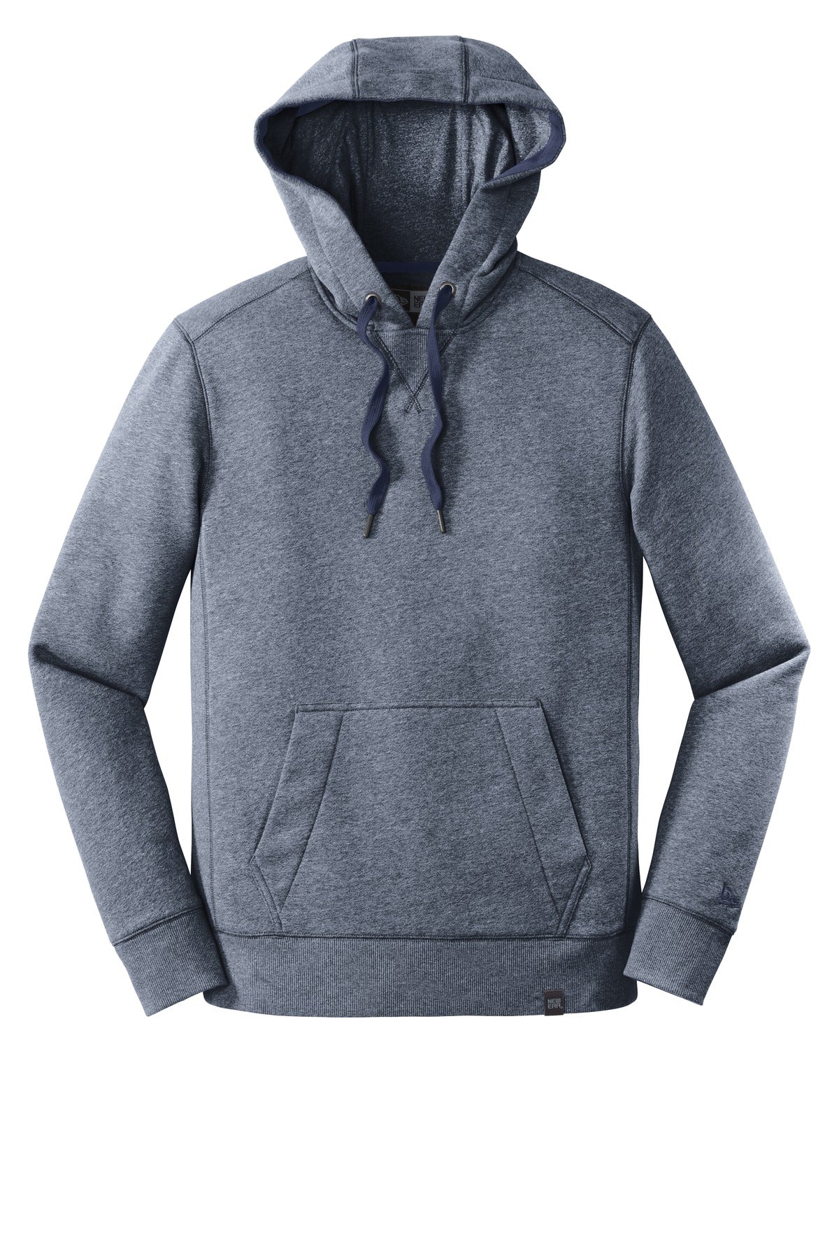 Front View of True Navy Twst New Era French Terry Pullover Hoodie. NEA500