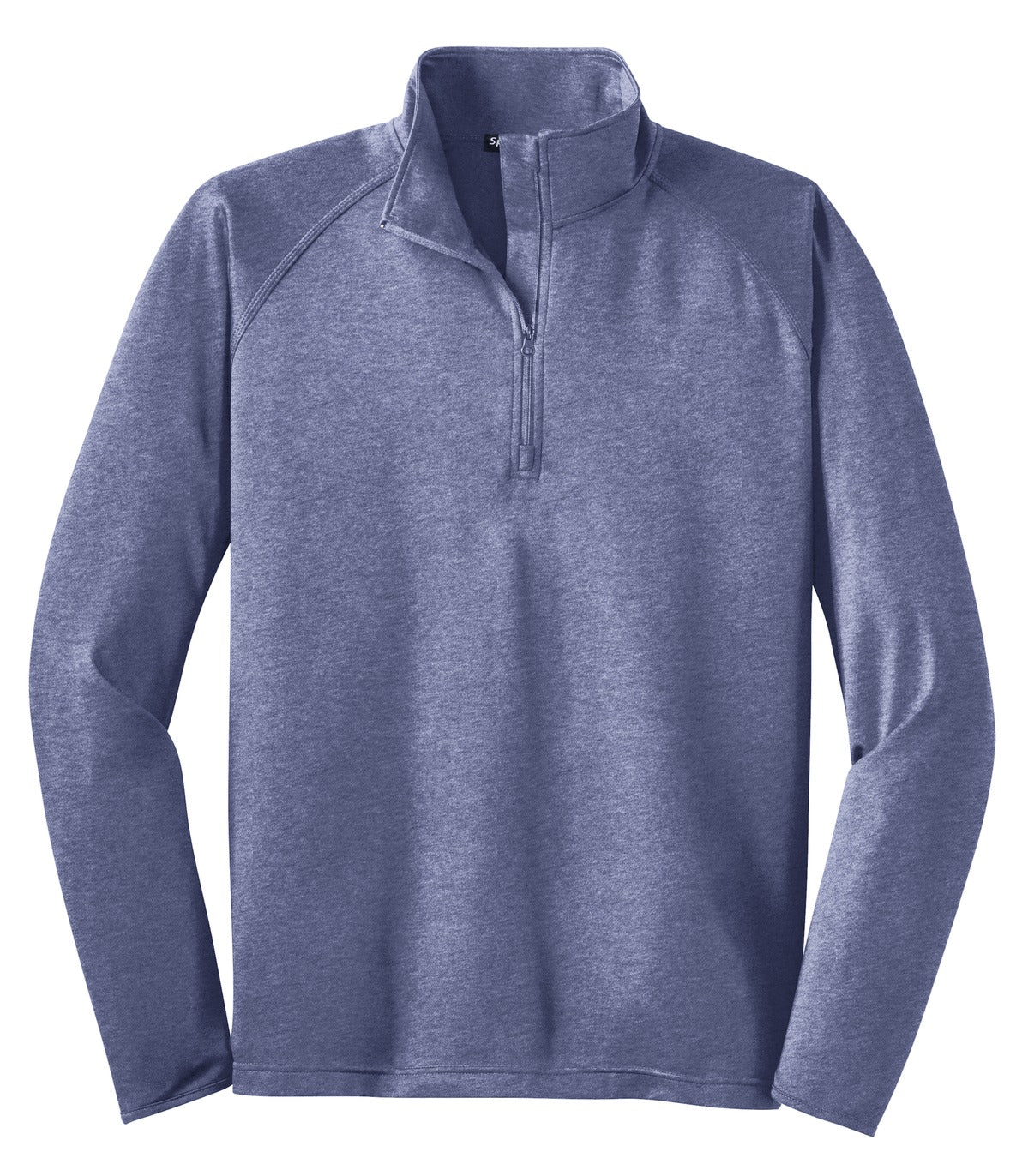 Front View of True Nvy Hthr Sport-Tek Tall Sport-Wick Stretch 1/4-Zip Pullover. TST850