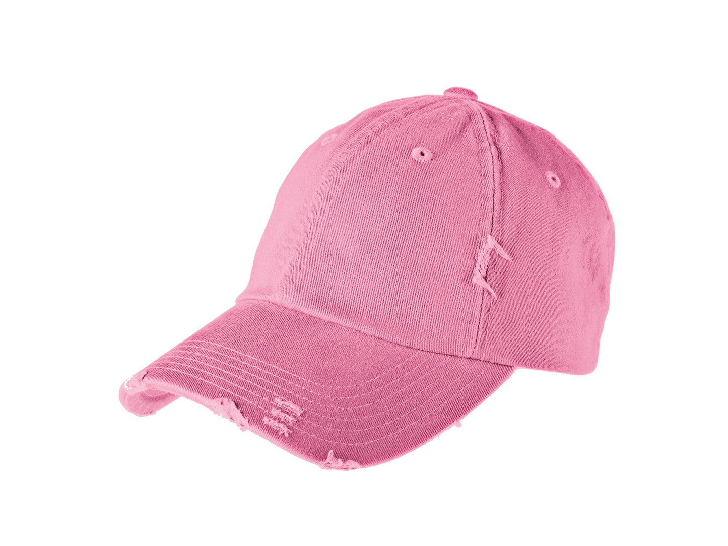 Front View of True Pink District Distressed Cap. DT600