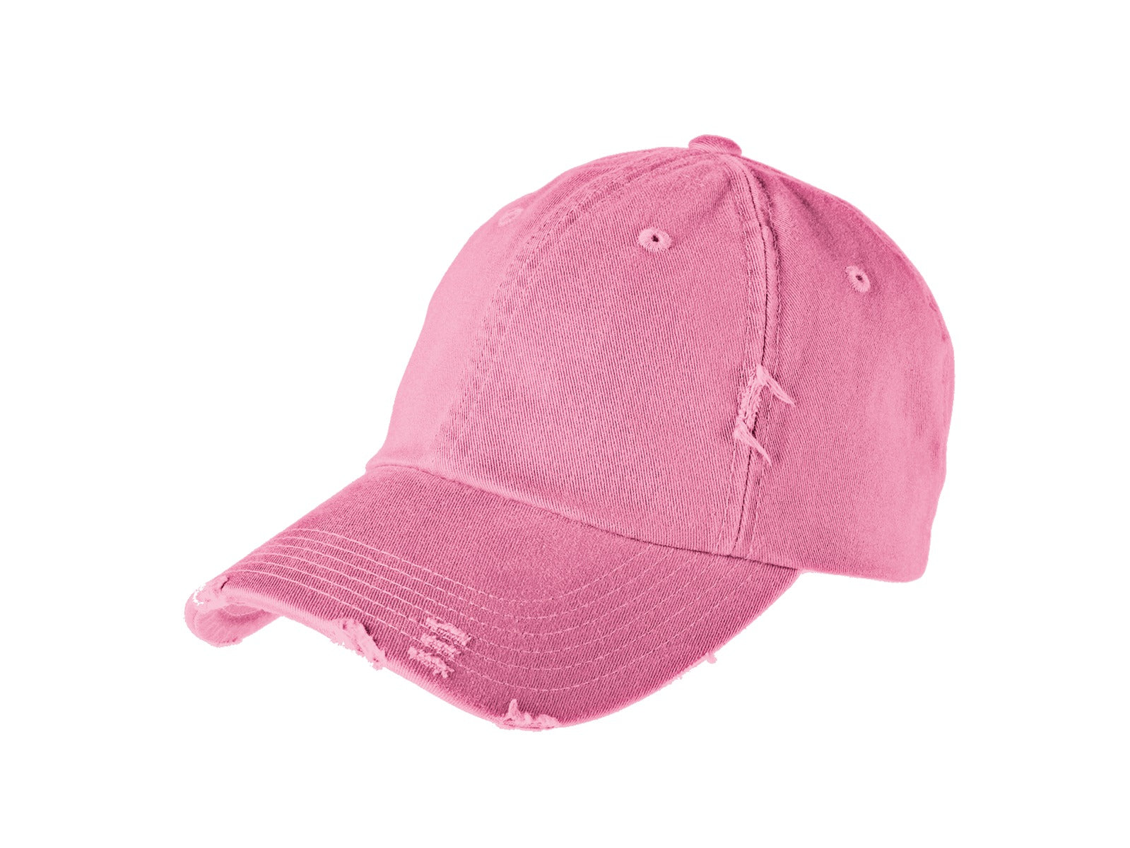 Front View of True Pink District Distressed Cap. DT600