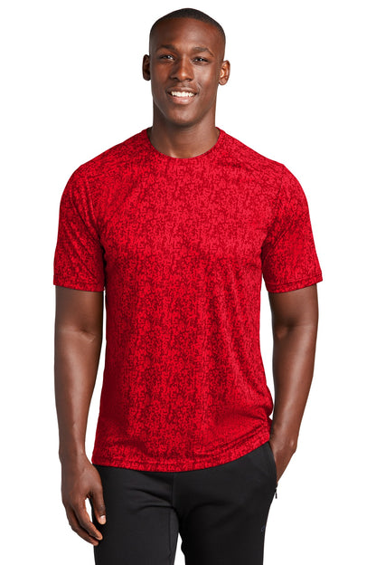 Front View of True Red Sport-Tek Digi Camo Tee. ST460