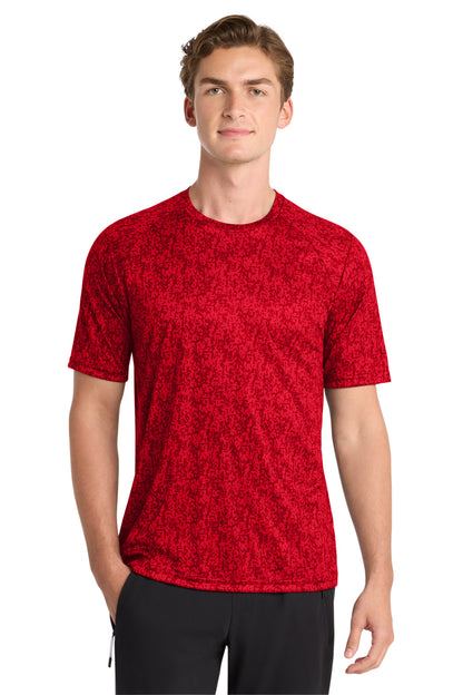 Front View of True Red Sport-Tek Digi Camo Tee. ST460