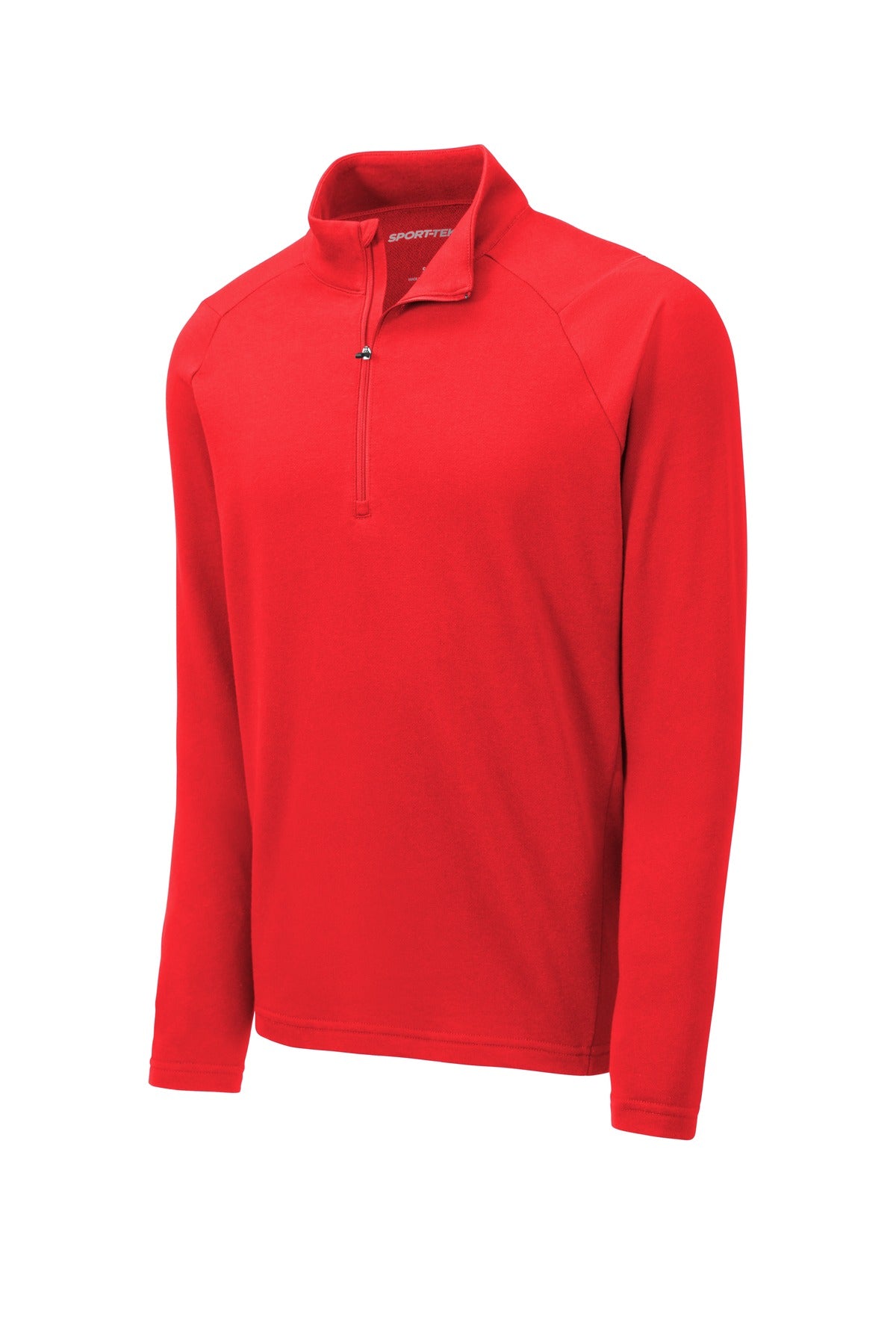 Front View of True Red Sport-Tek Lightweight French Terry 1/4-Zip Pullover. ST273