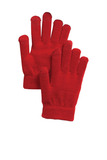 Front View of True Red Sport-Tek Spectator Gloves. STA01