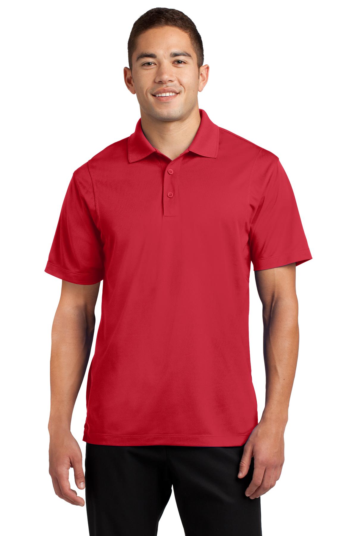 Front View of True Red Sport-Tek Tall Micropique Sport-Wick Polo. TST650