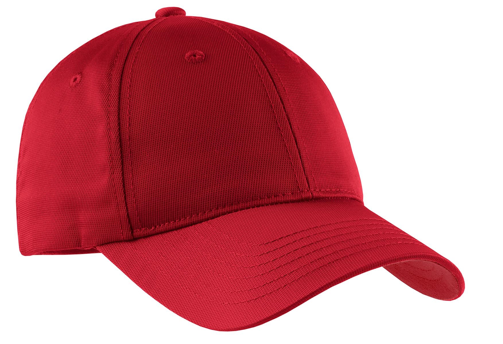 Front View of True Red Sport-Tek Youth Dry Zone Nylon Cap. YSTC10
