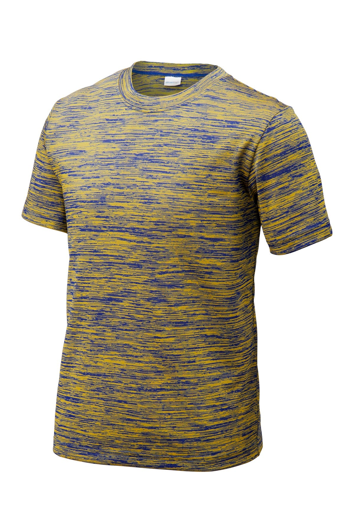 Front View of True Roy-Gd El Sport-Tek Youth PosiCharge Electric Heather Tee. YST390