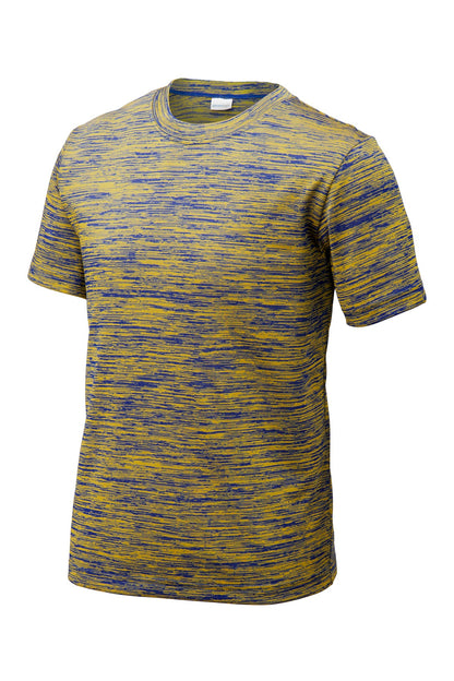 Front View of True Roy-Gd El Sport-Tek Youth PosiCharge Electric Heather Tee. YST390
