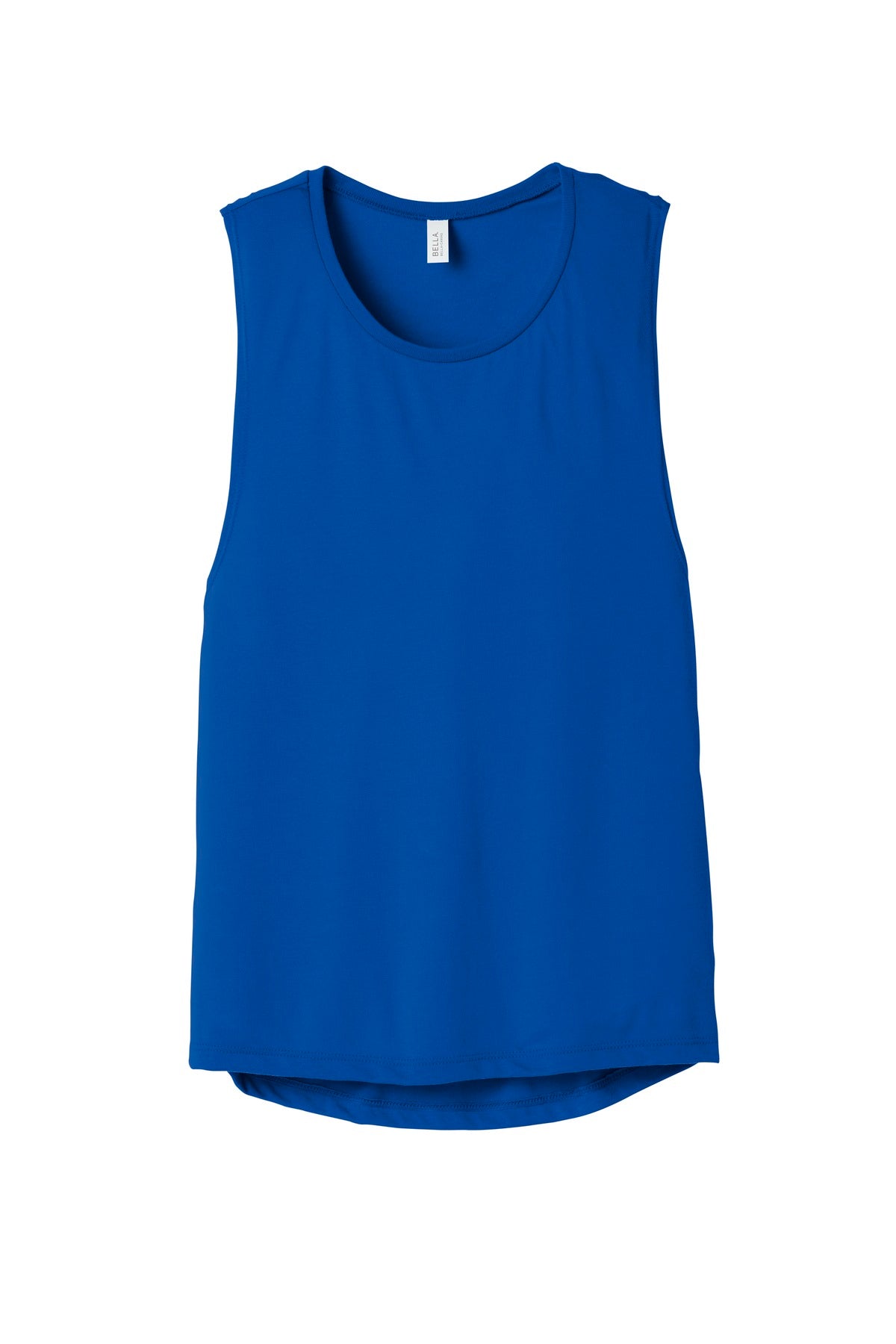 Front View of True Royal BELLA+CANVAS Women's Flowy Scoop Muscle Tank. BC8803