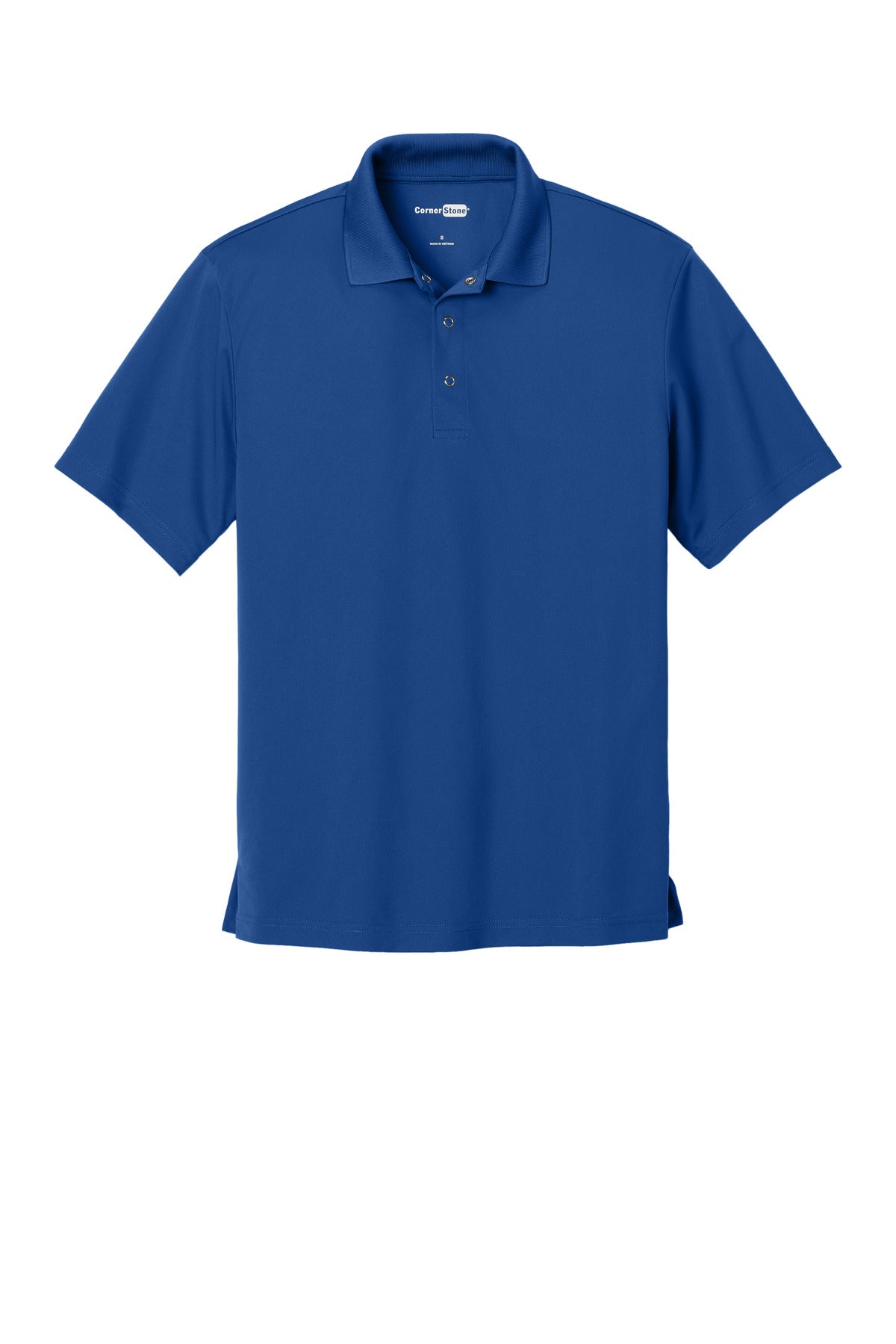 Front View of True Royal CornerStone Micropique Gripper Polo. CS421