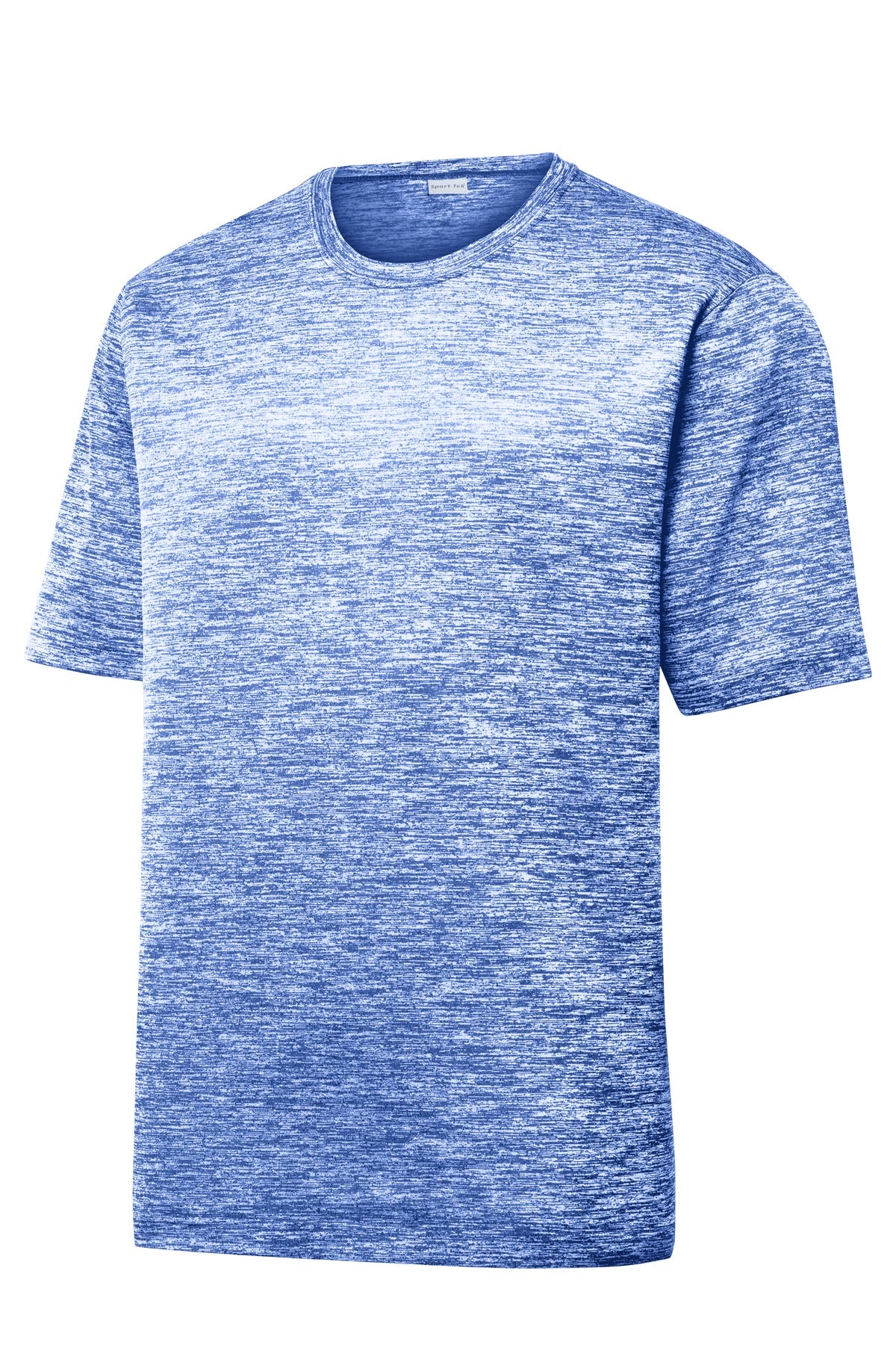 Front View of True Royal Ele Sport-Tek PosiCharge Electric Heather Tee. ST390