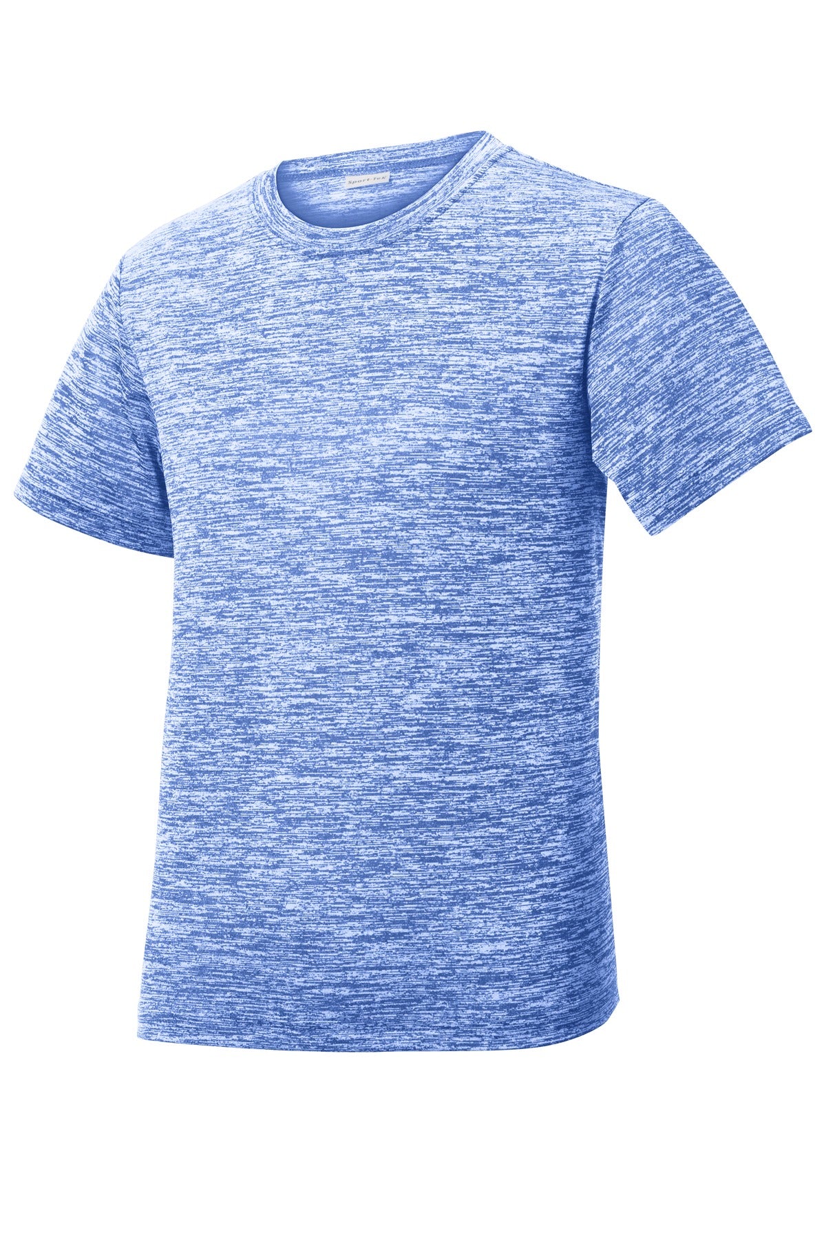 Front View of True Royal Ele Sport-Tek Youth PosiCharge Electric Heather Tee. YST390
