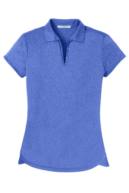 Front View of True Royal Hth Port Authority Women's Trace Heather Polo. L576