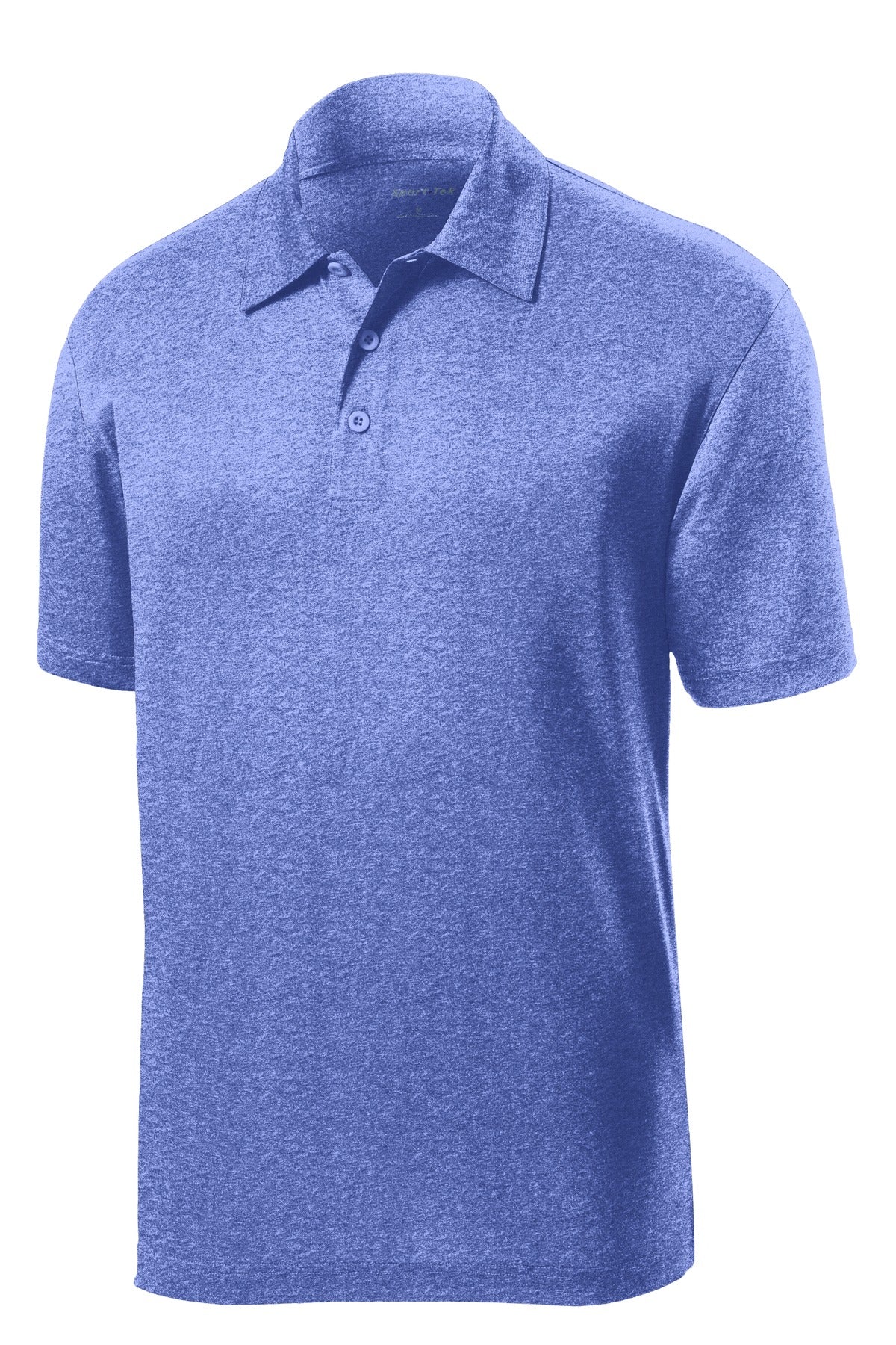 Front View of True Royal Hth Sport-Tek Heather Contender Polo. ST660