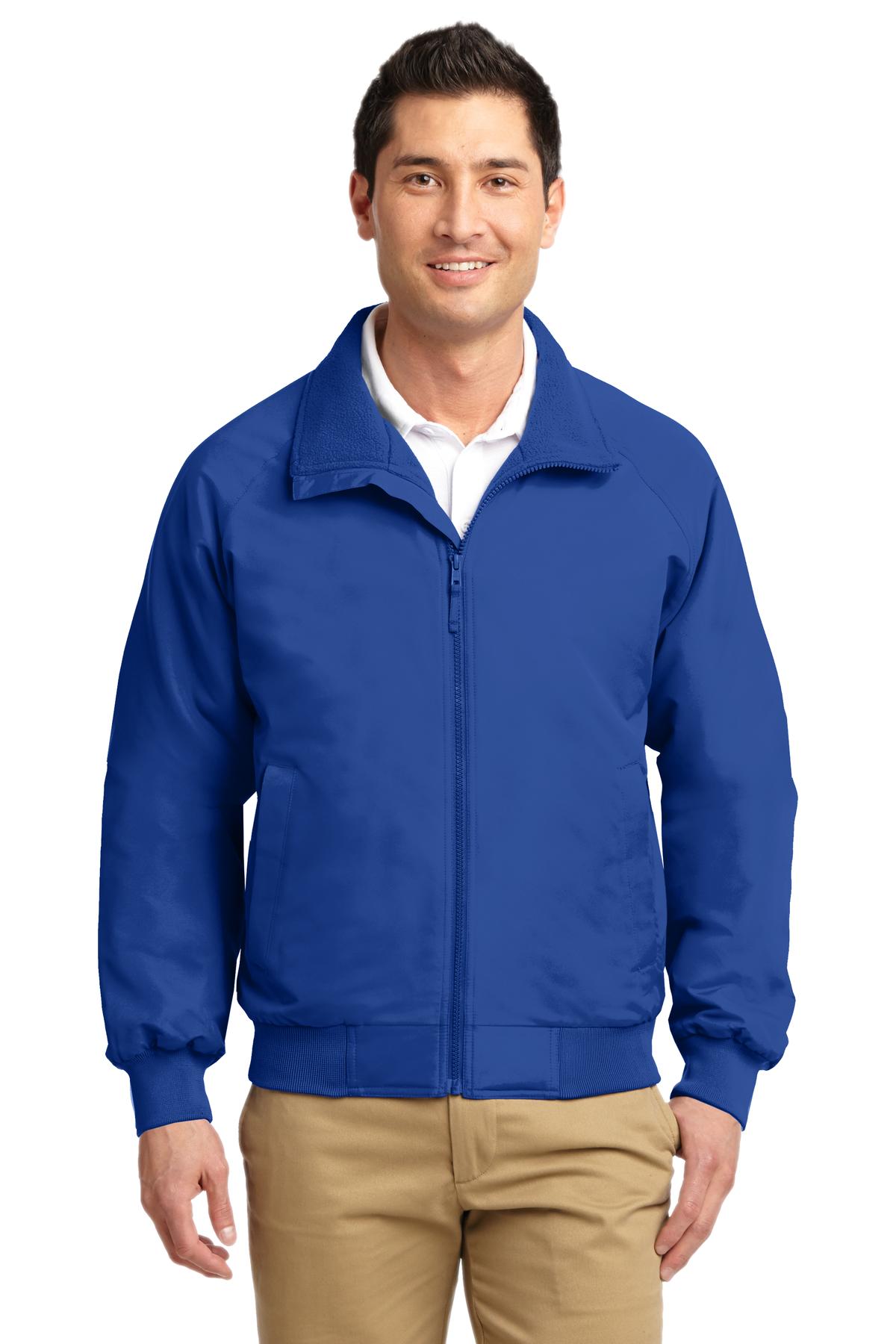 Front View of True Royal Port Authority Charger Jacket. J328