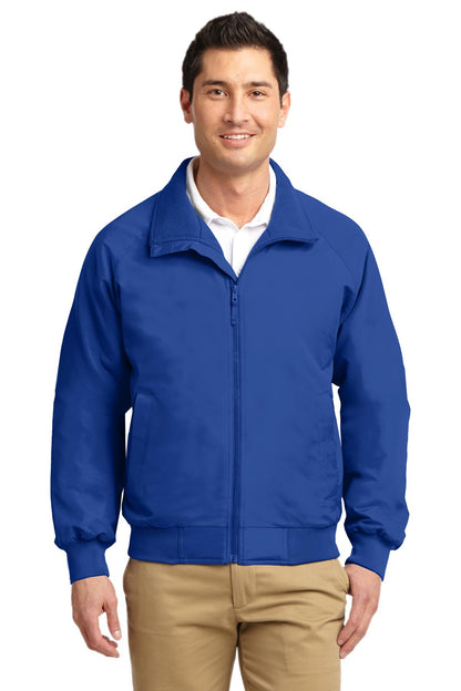 Front View of True Royal Port Authority Charger Jacket. J328